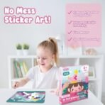 Binca Dotties Dot Art Activity Kit, 1500+ Stickers, 8 Unicorns & Princesses Mess-Free Activities, DIY Dot Sticker Art for Toddlers, Kids Travel Activities, Craft Kits & Gifts for Girls Ages 4,5,6,7 - Fast Shipping to USA & Canada - Image 3