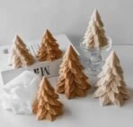 Decorative Christmas Tree Candle Mould, Handcrafted Design, Layered Pine Pattern - Fast Shipping to USA & Canada