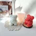 Silicone Valentine's Day Candle Mold Rose Teddy Bear Holding Heart Making Scented Candle Wax Melts Home Decor Candles Resin Casting Handmade Couple Gift DIY Soap Making Wedding Decor - Fast Shipping to USA & Canada - Image 6
