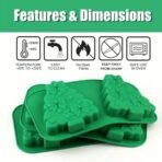 HUSAINIMART | 2 Slot Big Christmas Tree Silicone Mold 3D Xmas Tree Cake Moulds for Candle Making Christmas Cake Muffin Baking Tray Chocolate Jelly Dessert Candy Christmas Party Treats Gift Home Decoration - Fast Shipping to USA & Canada - Image 7