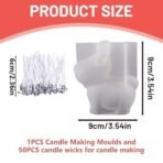 Candle Making Moulds, 1PCS Christmas Reindeer Silicone Mold Set with 50 Candle Wicks for Candles Making, DIY Candle Mould for Resin Art, Festive Holiday Decorations, Handmade Craft Supplies - Fast Shipping to USA & Canada - Image 3