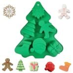 Skytail 6 Slot Christmas Mould for Chocolate Making Soap, Cake Cupcake Baking, Candy, Candle, Resin Molds for Xmas Gift Box Moulds with Shape of Gingerbread Man, Tree Snowflake, Socks, Santa. - Fast Shipping to USA & Canada - Image 2