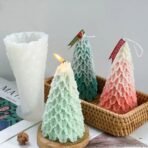 Christmas Tree Candle Mold I 3D Fondant Silicone Scented Wax Mould I Succulent Molds | Handmade Candles Making | for Mousse Dessert Soap Cake DIY Decorating (Leafy Pine) - Fast Shipping to USA & Canada - Image 5