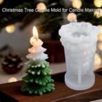 Christmas Candle Moulds for Candle Making, 3D Christmas Tree Candle Mold Xmas Silicone Candle Mould Candle Making DIY Cake Soap Supplies for Christmas Party Home Decor Handmade, White - Fast Shipping to USA & Canada - Image 3