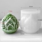 Christmas House Silicone Mould 3D Christmas House Candle Molds for Baking Chocolate Candy Xmas Cake Theme Decoration Cupcake Candle Wax Melts Aromatherapy Gypsum Cylinder Candle Molds - Fast Shipping to USA & Canada - Image 3