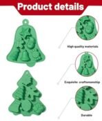 3-Piece Christmas Cookie Cutter for Gingerbread Men, Chocolate Mould and Candle Mould Silicone Set, Silicone Mould, Ideal for DIY Baking and Candle Making, Trees and Snowmen - Fast Shipping to USA & Canada - Image 3