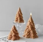 Decorative Christmas Tree Candle Mould, Handcrafted Design, Layered Pine Pattern - Fast Shipping to USA & Canada - Image 3