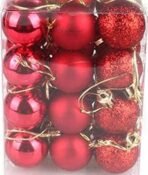 VRB Dec? 24 Pcs Christmas Balls Ornaments Shatterproof Gold Xmas Trees Parties Decorations Balls for Holiday Wedding Party Decoration,with Hanging Hole (Golden & Red Mix 4 Cm) - Fast Shipping to USA & Canada - Image 4