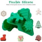 HASTHIP Christmas Silicone Chocolate Molds, Candy Baking Moulds, 3D Snowflake Cane Snowman Xmas Tree Gingerbread Man Santa Claus Gift Box Shape Mold for DIY Handmade Soap Candles Jello - Fast Shipping to USA & Canada - Image 5