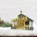 Holy Crib House with LED Light Inside Christmas Xmas Decor Foldable Plastic Crib - Fast Shipping to USA & Canada - Image 4