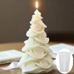 3D Christmas Tree Silicone Candle Mold Soap Epoxy Resin Wax Mold Xmas Tree Moulds for Candle Making Craft Cake Chocolate Making DIY Christmas Party Gift Home Party Decoration Rose Christmas Tree - Fast Shipping to USA & Canada - Image 7