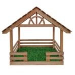 Matha Industries Premium Extra Super Foldable Wooden Crafted Big Size Christmas Crib House (pulkoodu) with Multi-Color LED Lighting Built-in Color-Changing Features and Grass in Convenient Size - Fast Shipping to USA & Canada - Image 5