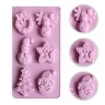 6 Slot Christmas Silicone Mould 3D Shape, Star, Snowman, Santa Claus, Reindeer and Wreath Candy Pine Tree Silicone Molds for Soap, Candle Jello Chocolate Cake Cupcakes, Pudding Mold - Fast Shipping to USA & Canada - Image 5