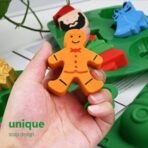 Skytail 6 Slot Christmas Mould for Chocolate Making Soap, Cake Cupcake Baking, Candy, Candle, Resin Molds for Xmas Gift Box Moulds with Shape of Gingerbread Man, Tree Snowflake, Socks, Santa. - Fast Shipping to USA & Canada - Image 6