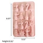 16 Slot Christmas Chocolate Mold Candy Baking 3D Reindeer Snowflake Cane Xmas Tree Santa Claus Shape Mold DIY Handmade Soap Candles Jelly Fondant Gummy Cake Cupcake Decoration Desserts Mold - Fast Shipping to USA & Canada - Image 3