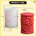 YellowCult 3D Carved Christmas Celebration Pillar Silicone Mold for Candle Epoxy Resin Casting DIY Aromatherapy Candles Wax Mould Handmade Soaps Polymer Clay Home Decoration DIY Art Craft Supplies-B - Fast Shipping to USA & Canada - Image 3