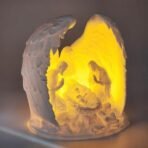 Nativity Angel Lamp with Tealight | 3D Printed Holy Family Night Light | Christmas Crib LED Decor for Home, Gifts & Festive Display (White, 110 mm) - Fast Shipping to USA & Canada - Image 2