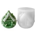 Christmas Pine House Tree Silicone Candle Mould, Cake Cupcake Jelly Pudding Topper, Scented or Unscented Aromatherapy Candle Mould, Soy Wax Candle, DIY Craft Projects SLH 971160 (PACK OF 1) - Fast Shipping to USA & Canada