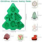 HASTHIP Christmas Silicone Chocolate Molds, Candy Baking Moulds, 3D Snowflake Cane Snowman Xmas Tree Gingerbread Man Santa Claus Gift Box Shape Mold for DIY Handmade Soap Candles Jello - Fast Shipping to USA & Canada - Image 3