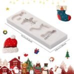 4 Slot Christmas Fondant Mould Gift Box Sock Candy Stick Hat Shape Chocolate Candy Mold Christmas Tree Decoration Cake Decor Sugarcraft Gum Paste Cookie Dough Clay Resin Candle Wax Soap - Fast Shipping to USA & Canada - Image 3