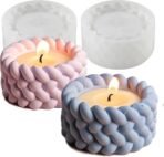 Knitting Knot Shape Tealight Holder Mold, Unique 3D Candle Holder Silicone Resin Mold, Cylinder Jewelry Holder Container Storage Mold for Epoxy Resin Concrete Art Craft Home Xmas Decor (PACK OF 1) - Fast Shipping to USA & Canada - Image 2