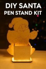 GreyArt DIY Santa Pen Stand Kit for Kids | Wooden MDF Christmas Painting Craft Set | Dismental & Easy to Assemble | with Paints, Brush & Glue | Creative Xmas Art & School Activity Kit - Fast Shipping to USA & Canada - Image 2
