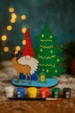 GreyArt DIY Christmas Wooden Painting Kit for Kids | MDF 3D Christmas Gnome, Reindeer & Tree Craft Set with Paints & Brush | Easy to Assemble Art & Craft Activity for Boys & Girls - Fast Shipping to USA & Canada - Image 2