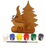 GreyArt DIY Christmas Wooden Painting Kit for Kids | MDF 3D Christmas Gnome, Reindeer & Tree Craft Set with Paints & Brush | Easy to Assemble Art & Craft Activity for Boys & Girls - Fast Shipping to USA & Canada