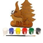 GreyArt DIY Christmas Wooden Painting Kit for Kids | MDF 3D Christmas Gnome, Reindeer & Tree Craft Set with Paints & Brush | Easy to Assemble Art & Craft Activity for Boys & Girls - Fast Shipping to USA & Canada