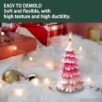 Christmas Candle Moulds for Candle Making, 3D Christmas Tree Candle Mold Xmas Silicone Candle Mould Candle Making DIY Cake Soap Supplies for Christmas Party Home Decor Handmade, White - Fast Shipping to USA & Canada - Image 4