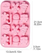 Christmas Chocolate Molds, 14 Cavity Candy Cane Snowman Snowflake Gift Box Gingerbread Man Silicone Mold Non-Stick Silicone Molds for Christmas Home Party Supply - Fast Shipping to USA & Canada - Image 5
