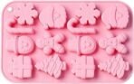 Christmas Chocolate Molds, 14 Cavity Candy Cane Snowman Snowflake Gift Box Gingerbread Man Silicone Mold Non-Stick Silicone Molds for Christmas Home Party Supply - Fast Shipping to USA & Canada - Image 2