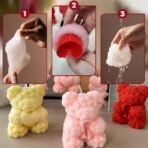 Silicone Valentine's Day Candle Mold Rose Teddy Bear Holding Heart Making Scented Candle Wax Melts Home Decor Candles Resin Casting Handmade Couple Gift DIY Soap Making Wedding Decor - Fast Shipping to USA & Canada - Image 4