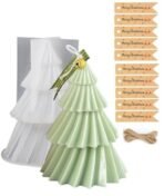 12PCS Christmas Candle Mold Set for DIY Crafts, Christmas Tree Candle Mould, Candle Making Kit with Reusable Silicone Molds, Perfect for Holiday Gifts and Aromatherapy - Fast Shipping to USA & Canada - Image 2