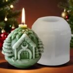 Christmas Pine House Tree Silicone Candle Mould, Cake Cupcake Jelly Pudding Topper, Scented or Unscented Aromatherapy Candle Mould, Soy Wax Candle, DIY Craft Projects SLH 972 (Pack of 1) - Fast Shipping to USA & Canada - Image 5