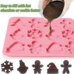 Christmas Chocolate Molds Silicone Candy Molds Snowflake, Xmas Tree, Snowman, Gingerbread Man, Santa Claus hat DIY Mould - Fast Shipping to USA & Canada - Image 7