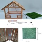 Matha Industries Premium Extra Super Foldable Wooden Crafted Big Size Christmas Crib House (pulkoodu) with Multi-Color LED Lighting Built-in Color-Changing Features and Grass in Convenient Size - Fast Shipping to USA & Canada - Image 6