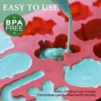 14-Cavities Christmas Chocolate Mould, Candy Baking, 3D Snowflake Cane Snowman Xmas Tree Gingerbread Man Santa Claus Gift Box Shape Mold for DIY Handmade Soap Candles Jelly Fondant, Gummy - Fast Shipping to USA & Canada - Image 6