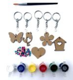 The Brown Box Key Chain Making Kit for kids,Pack of 2,Arts and Crafts for Kids Ages 4-6, 6-8, 8-12,Gifts for Boys and Girls, DIY Activity Kit, MDF cutouts, Key Chain Making Kit,Christmas gift for kids - Fast Shipping to USA & Canada - Image 2