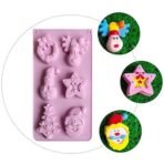 6 Slot Christmas Silicone Mould 3D Shape, Star, Snowman, Santa Claus, Reindeer and Wreath Candy Pine Tree Silicone Molds for Soap, Candle Jello Chocolate Cake Cupcakes, Pudding Mold - Fast Shipping to USA & Canada - Image 4
