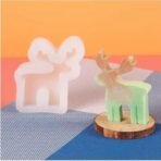 Reindeer Christmas Silicone Candle Mold Christmas Reindeer Elk Shape Mold for Xmas Candle Making Wax Melts Aromatherapy Soap Resin Casting Molds Cake Chocolate Baking Christmas Molds - Fast Shipping to USA & Canada - Image 5