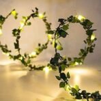 1 Pcs Beautiful Artifficial Green Vine Leaf Christmas Strings, Garlands Ribbon for New Year Xmas Christmas and Tree Decoration 6 Ft (Batteries not Included) - Fast Shipping to USA & Canada - Image 6