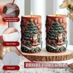 HASTHIP Christmas Candle Silicone Molds, 3D Candle Molds for Candles Making, Epoxy Resin Mold, Christmas Relief Cylinder Silicone Mold for DIY Wax Scented Soaps Art Craft Home Decor, White-B - Fast Shipping to USA & Canada - Image 4