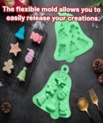 3-Piece Christmas Cookie Cutter for Gingerbread Men, Chocolate Mould and Candle Mould Silicone Set, Silicone Mould, Ideal for DIY Baking and Candle Making, Trees and Snowmen - Fast Shipping to USA & Canada - Image 5