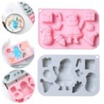 9 Slot Christmas Chocolate Mould, Candy Baking, 3D Santa Claus, Hat Snowman,Tree, Gift Boxes, Socks, Candy Stick Shape Mold for DIY Handmade Soap Candles Jelly Fondant,Gummy - Fast Shipping to USA & Canada