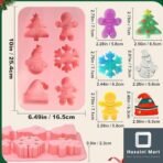 HUSAINIAMRT | 6 Cavity Christmas Silicone Mould Snowflake Snowman Hat Gingerbread Man Tree for Chocolate Candy Xmas Cakes Cupcake Muffin Jelly Candle Melts Handmade Soap Making - Fast Shipping to USA & Canada - Image 4