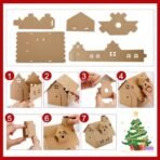 Shappy 12 Pack Christmas Gingerbread House Kit DIY Christmas Crafts 3D Cardboard Gingerbread House Indoor Fun Activities for Home Classroom Holiday Party Decorations - Fast Shipping to USA & Canada - Image 2