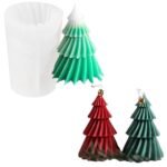 Christmas Twirl Pine Tree Silicone Candle Mould, Cake Cupcake Jelly Pudding Topper, Scented or Unscented Aromatherapy Candle Mould, Soy Wax Candle, DIY Craft Projects SLH 934230 (PACK OF 1) - Fast Shipping to USA & Canada