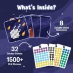 Binca Dotties Dot Art Activity Kit - Space, 1500+ Stickers, Mess-Free Activities, DIY Dot Sticker Art for Toddlers, Kids Travel Activities, Craft Kits & Gifts for Boys & Girls Ages 4,5,6,7 - Fast Shipping to USA & Canada - Image 2