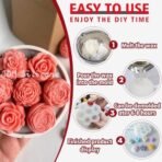7 Cavity Rose Peony Flower Silicone Candle Mould for Chocolate Fondant Candy Cake Decoration Cupcake Topper Jelly Dessert Ice Cube Wax Soap Bath Bomb Floral Carnation Resin Craft Jewelry Mold - Fast Shipping to USA & Canada - Image 4